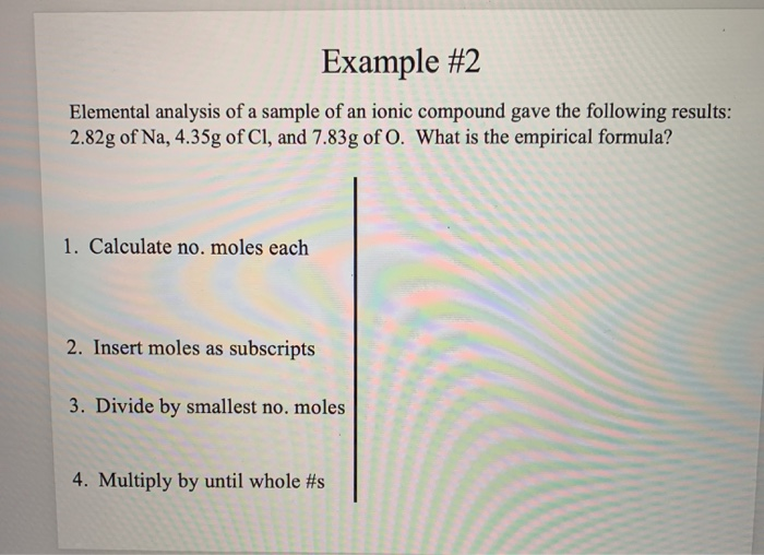 Solved Example 2 Elemental analysis of a sample of an ionic