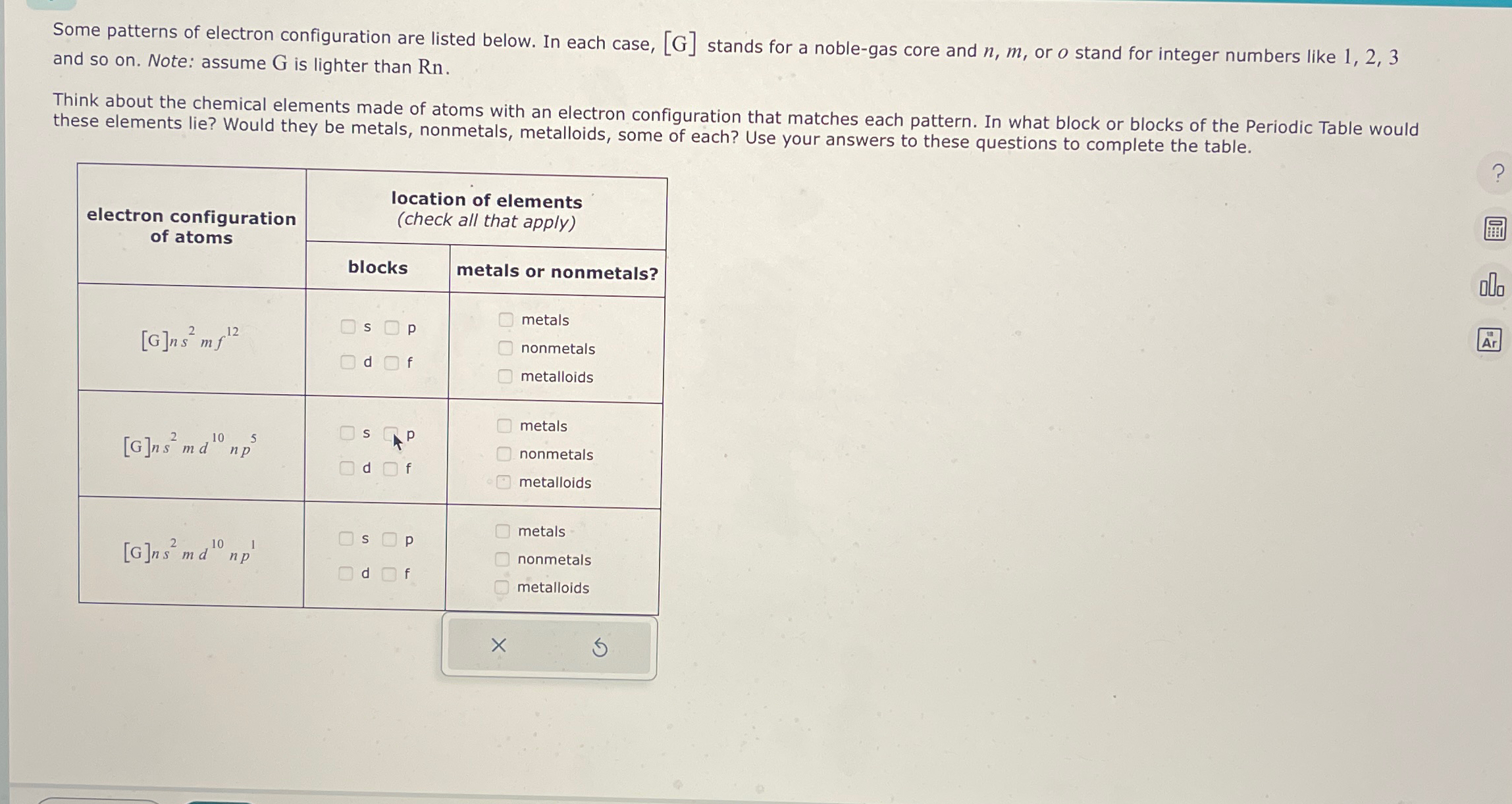Solved Some patterns of electron configuration are listed | Chegg.com