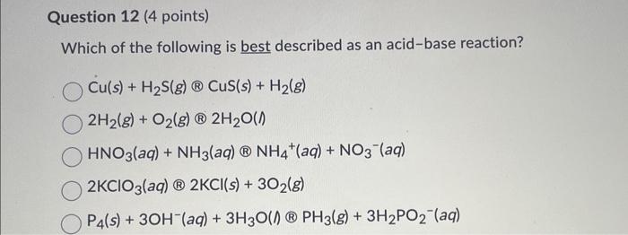 Solved Which of the following is best described as an | Chegg.com