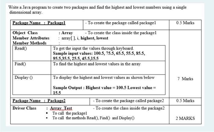 Solved Write a Java program to create two packages and find | Chegg.com