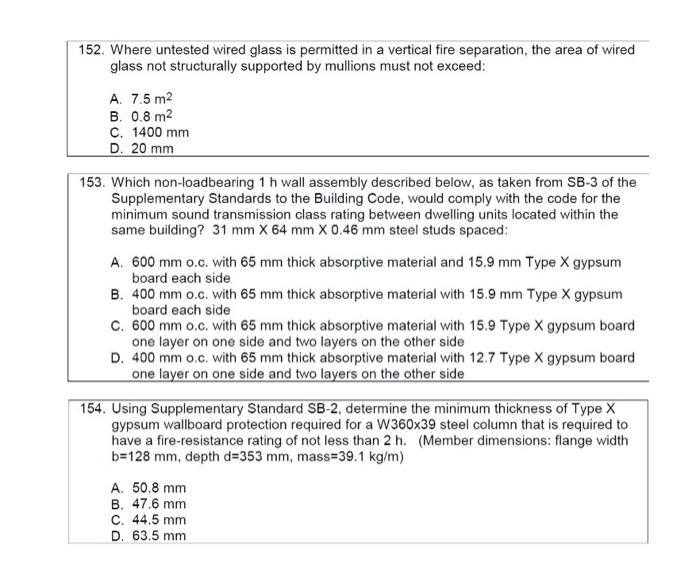 Solved 152. Where untested wired glass is permitted in a