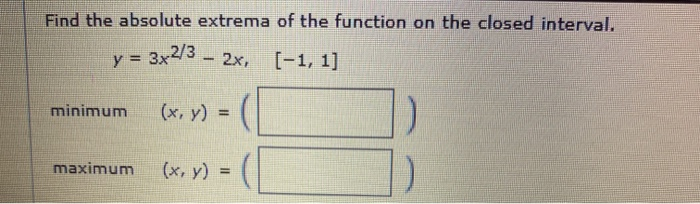 Solved Find The Absolute Extrema Of The Function On The