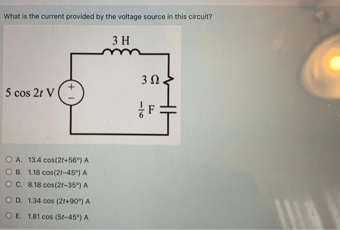Solved What is the current provided by the voltage source in | Chegg.com