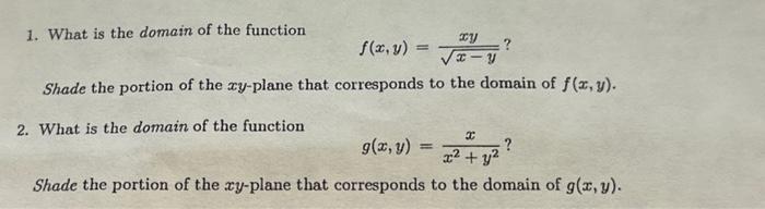 what is the domain of this function y = x 1