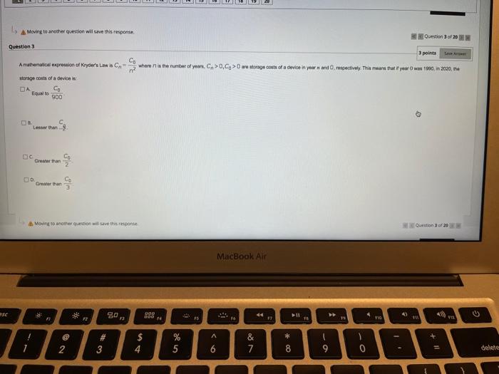 Solved Question 3 of 20 Moving to another question will save | Chegg.com