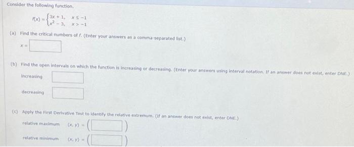 Solved Consider the following function. *) - (11- x)(x + 1 | Chegg.com