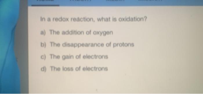 What deals is oxidation