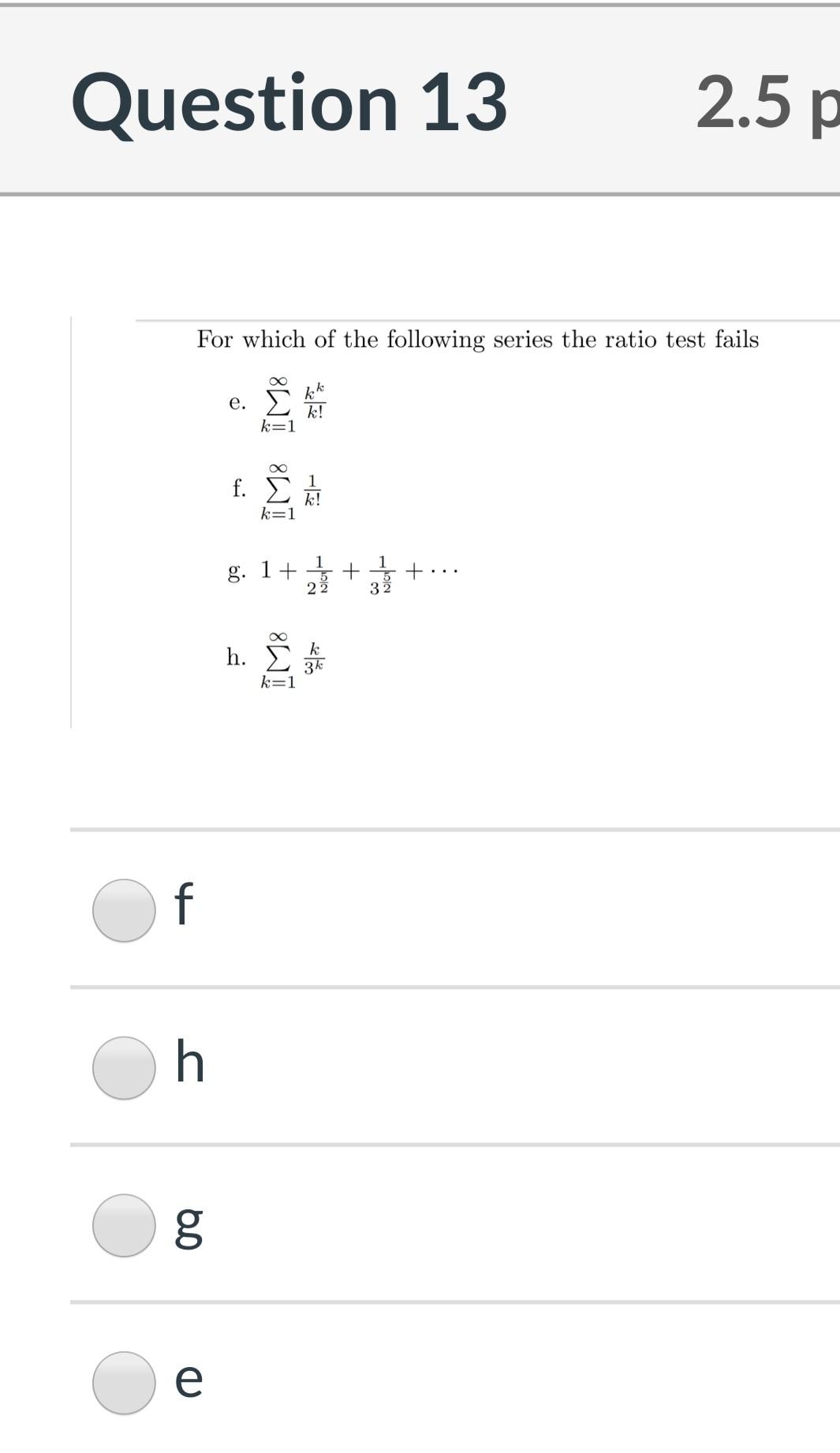 Question 13 2 5 P For Which Of The Following Serie Chegg Com