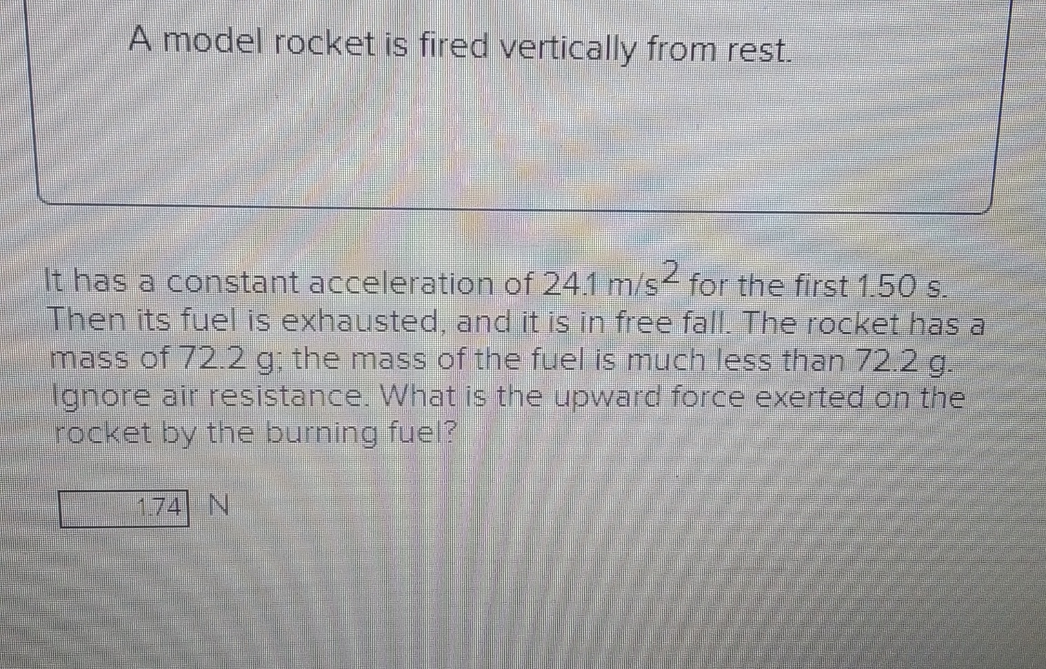 Solved A model rocket is fired vertically from rest.It has a