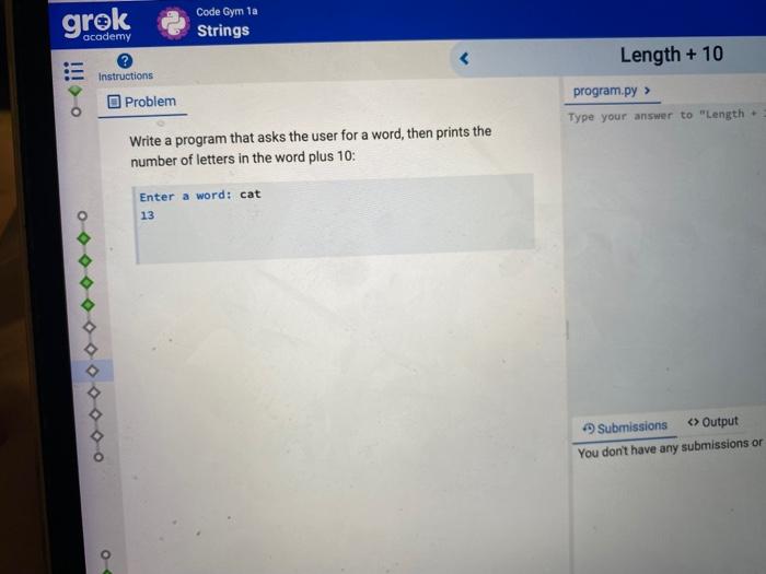 Solved grok Code Gym la Strings academy Zebra Crossing | Chegg.com