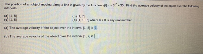 Solved The position of an object moving along a line is | Chegg.com