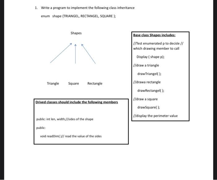 Solved 1. Write a program to implement the following class | Chegg.com