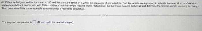 Solved An ia test is designed so that the mean is 100 and | Chegg.com