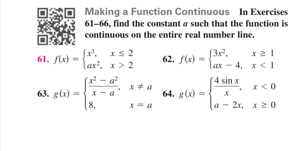 Solved Making a Function Continuous In Exercises 61-66, | Chegg.com