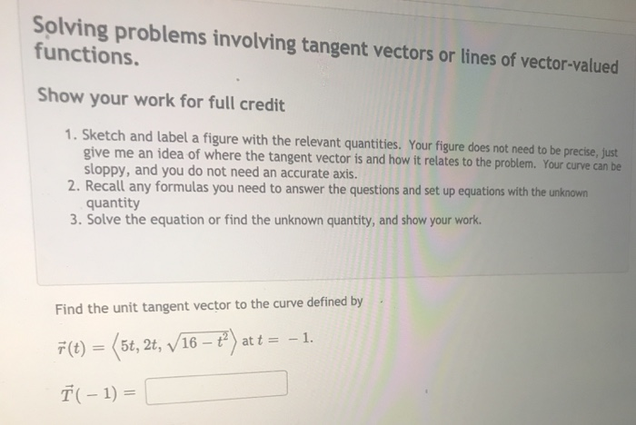 problem solving involving tangent line