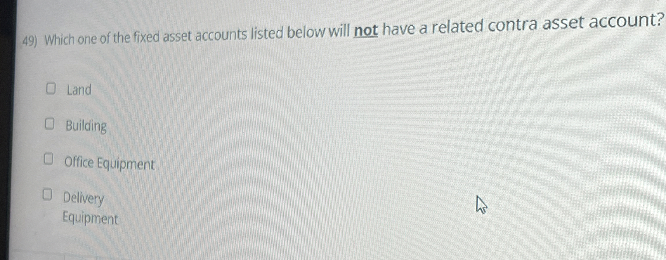 Solved Which one of the fixed asset accounts listed below