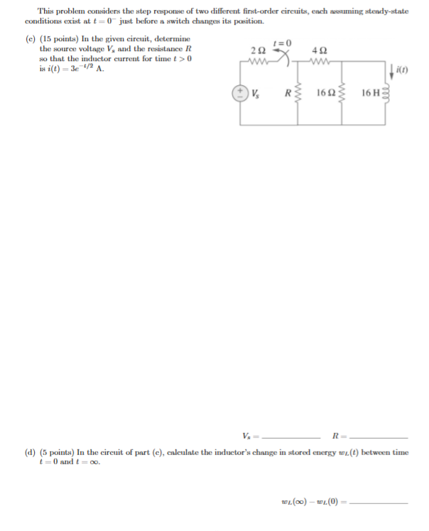 Solved This problem considers the step response of ﻿two | Chegg.com