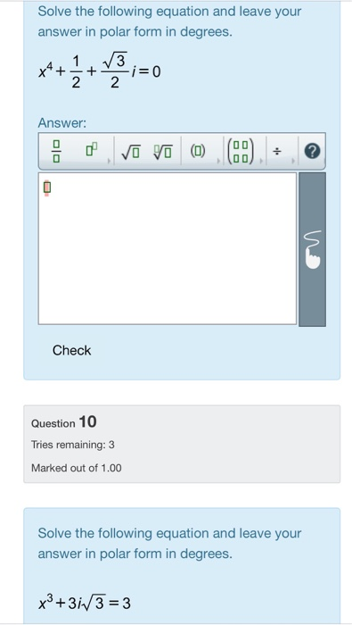 Solved Solve the following equation and leave your answer in | Chegg.com