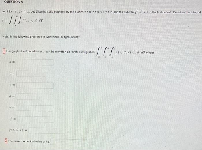 Solved Let F X Y Z Z Let S Be The Solid Bounded By The