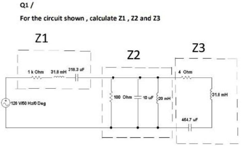 Solved Q1/ For the circuit shown , calculate 21, 22 and 23 | Chegg.com