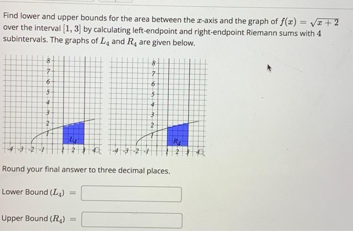 Solved Find lower and upper bounds for the area between the | Chegg.com