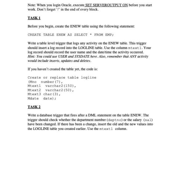 oracle pl sql set serveroutput on size