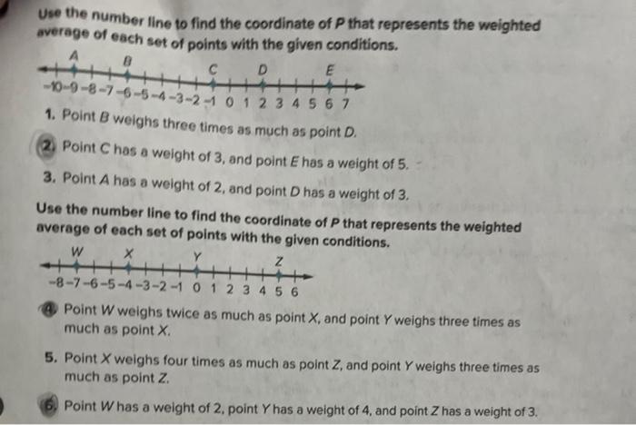  Solved Use The Number Line To Find The Coordinate Of