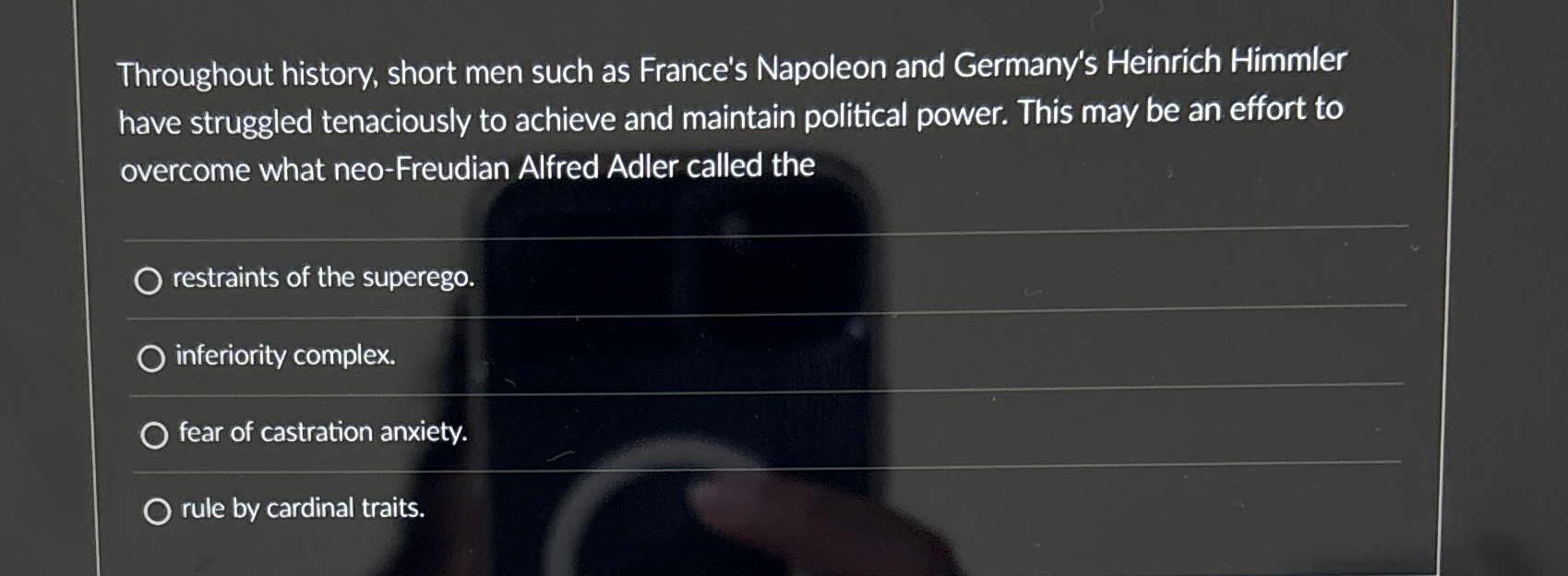 Solved Throughout history, short men such as France's | Chegg.com
