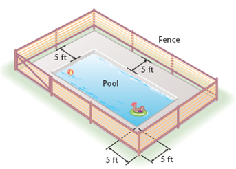 CONSTRUCTION A rectangular swimming pool with a deck 5 ... | Chegg.com