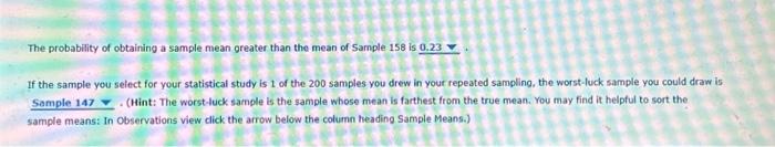Suppose this professor happens to select Sample 158. | Chegg.com