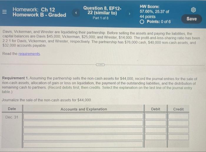 Solved Homework: Ch 12 Homework B - Graded Question 8, EF12- | Chegg.com