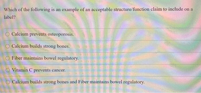 Solved Which of the following is an example of an acceptable | Chegg.com