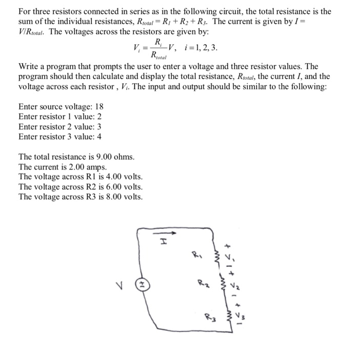 Solved For three resistors connected in series as in the | Chegg.com