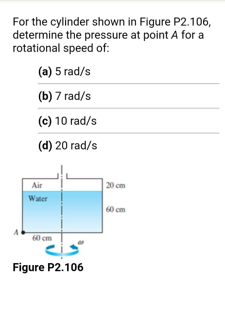 Solved For the cylinder shown in Figure P2.106, determine | Chegg.com
