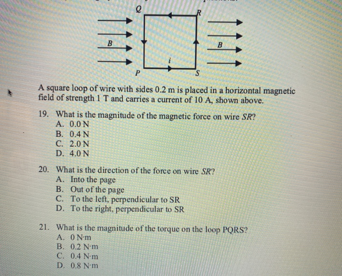 Solved A square loop of wire with sides 0.2 m is placed in a | Chegg.com
