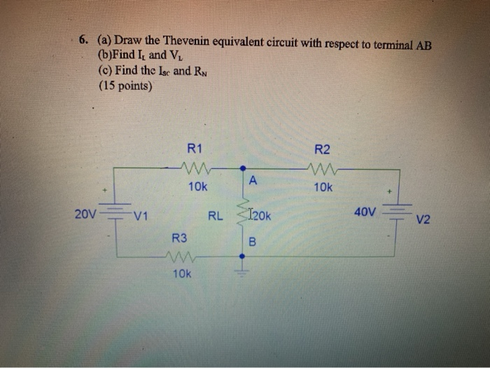 Solved 6. (a) Draw the Thevenin equivalent circuit with | Chegg.com