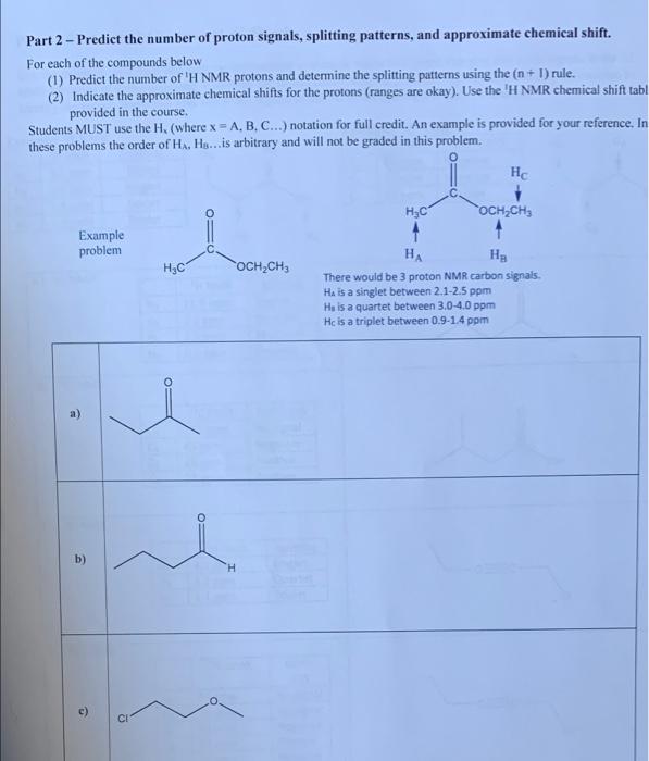 Solved Part 1 - Predict the carbon signals and select | Chegg.com