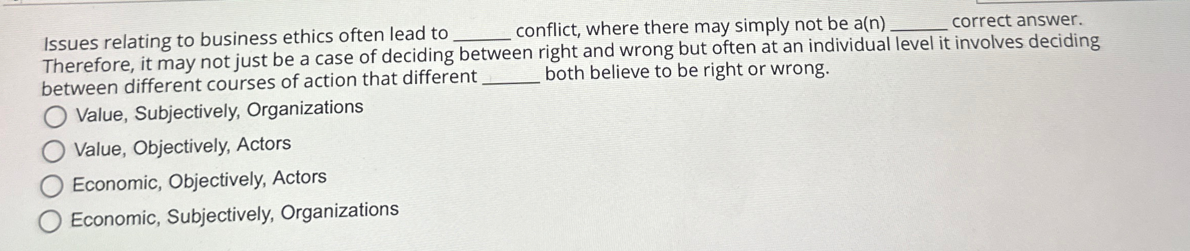 Solved Issues relating to business ethics often lead to q, | Chegg.com