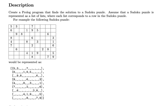 Solved Description Create a Prolog program that finds the | Chegg.com
