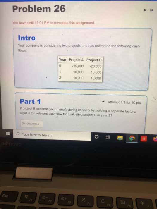 Solved Problem 26 You have until 12:01 PM to complete this | Chegg.com