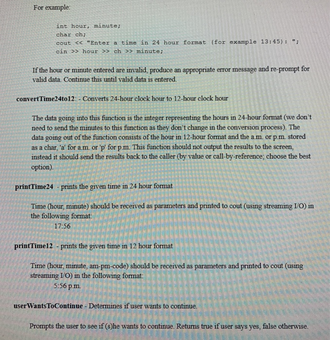 Overview Write A Program That Converts Times Chegg Com