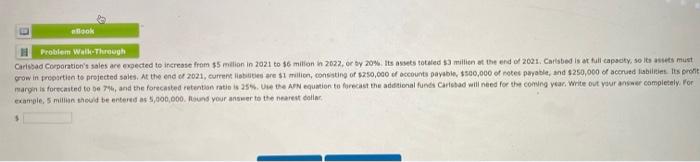 Solved examole, 5 milian theuld be entered as 5,400,000. | Chegg.com
