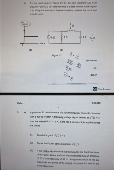 Solved b) ﻿For the circuit given in Figure 2.2 (b), ﻿the | Chegg.com