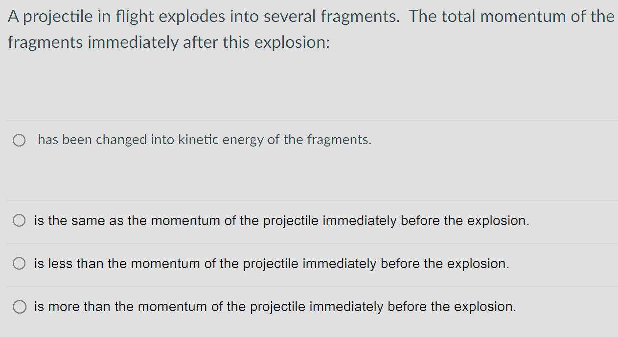 Solved A Projectile In Flight Explodes Into Several | Chegg.com