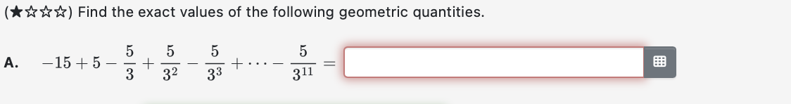 Geometric Values Solved Find the exact values of the following geometric | Chegg.com