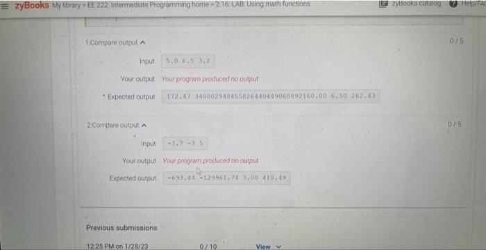 Solved 216 Lab Using Math Functions Given Three 5398