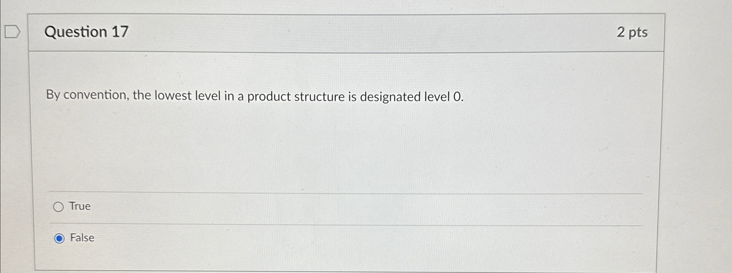 Solved Question 172ptsBy convention, the lowest level in a | Chegg.com