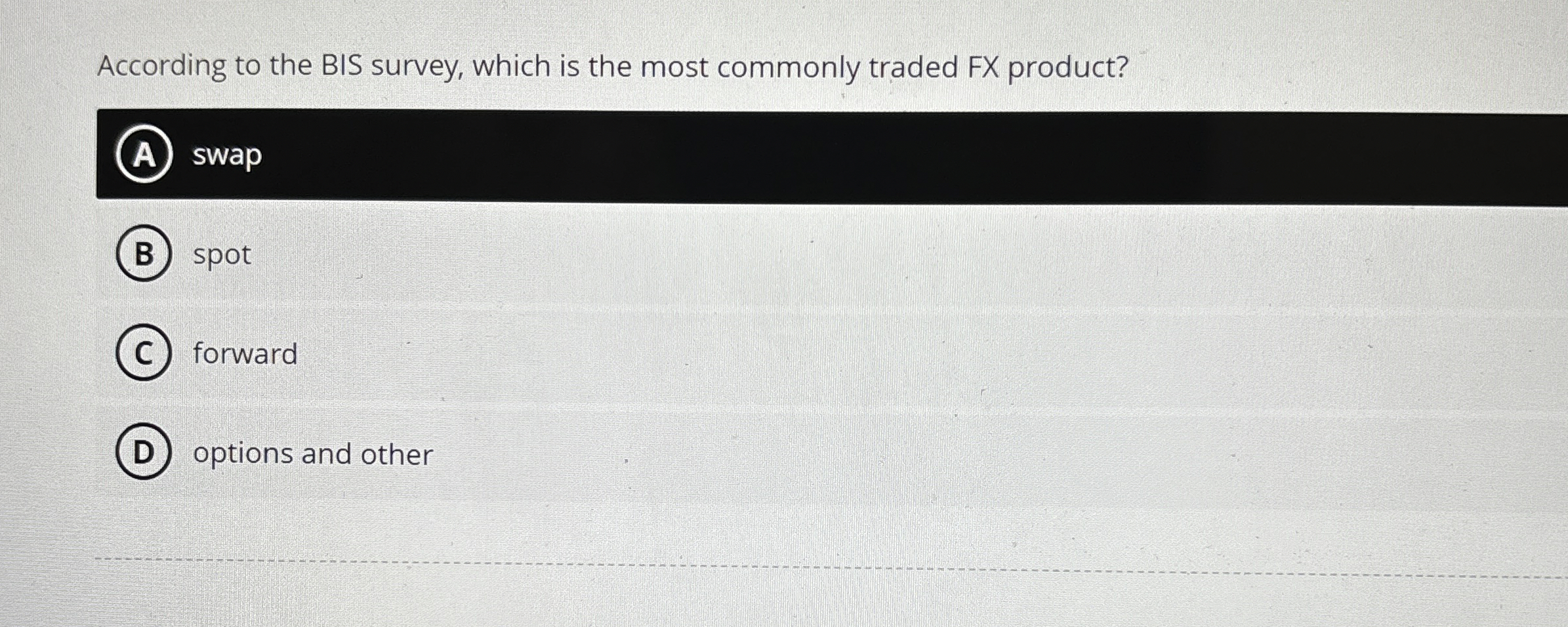 Solved According to the BIS survey, which is the most | Chegg.com