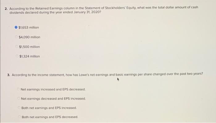 Solved Refer To The Financial Statements Of Lowe's | Chegg.com