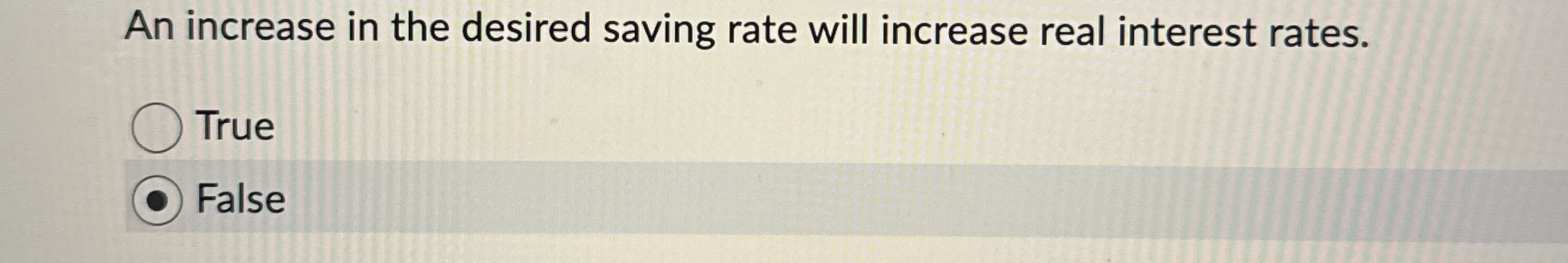 Solved An increase in the desired saving rate will increase | Chegg.com